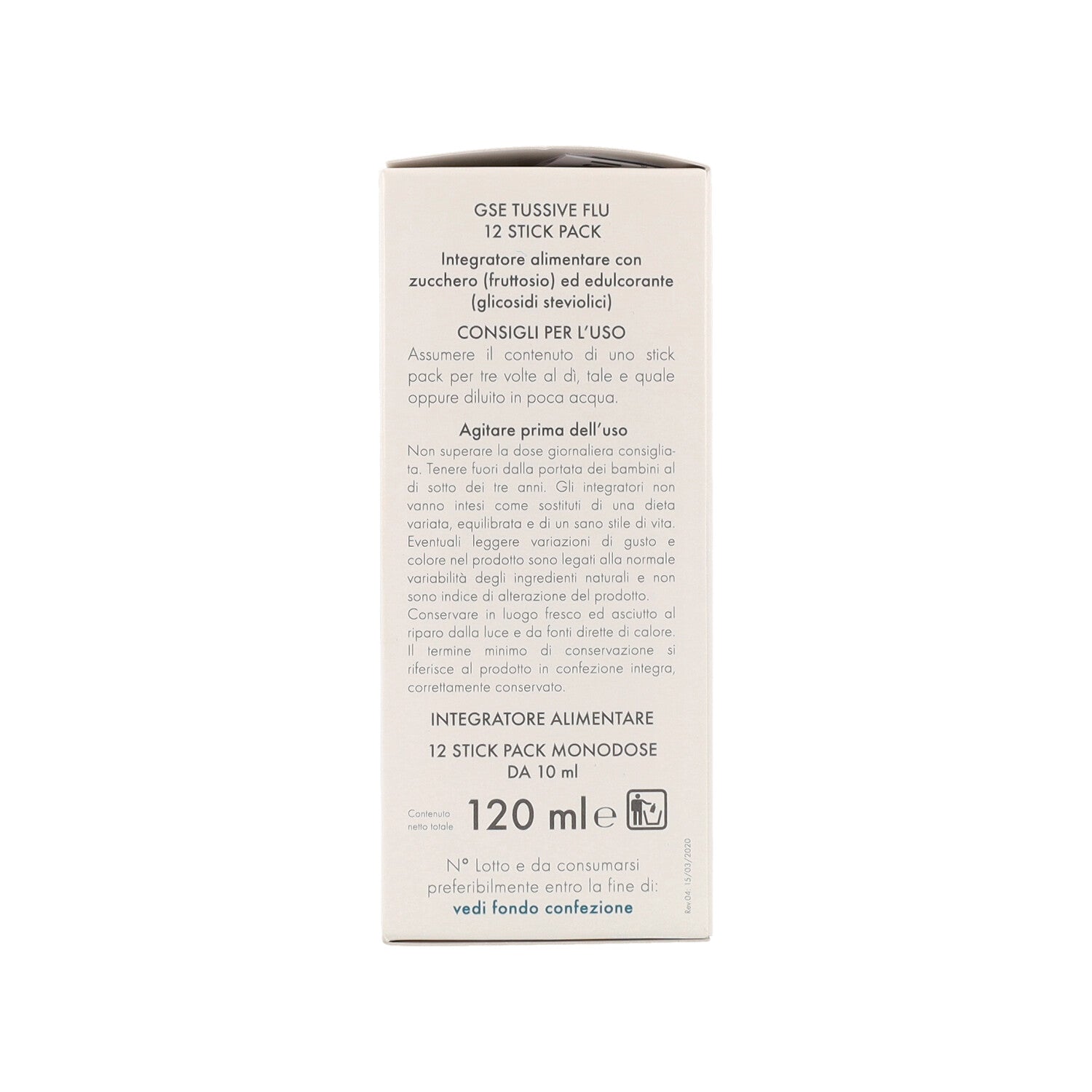GSE TUSSIVE FLU 12 STICK PACK