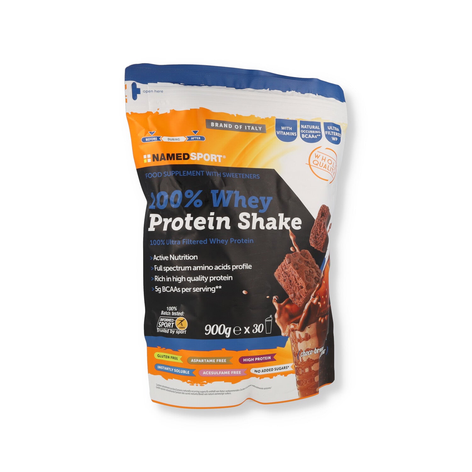 100% WHEY PROTEIN SHAKE CHOCO-BROWNIE - 900G