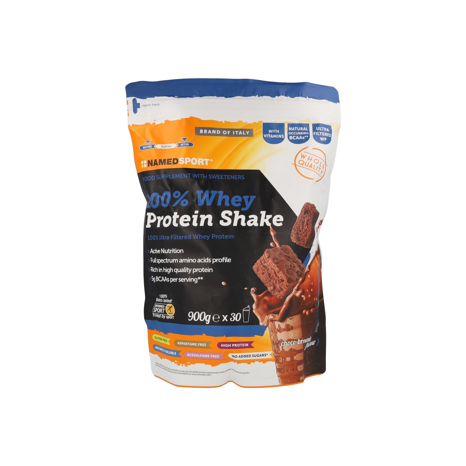 100% WHEY PROTEIN SHAKE CHOCO-BROWNIE - 900G