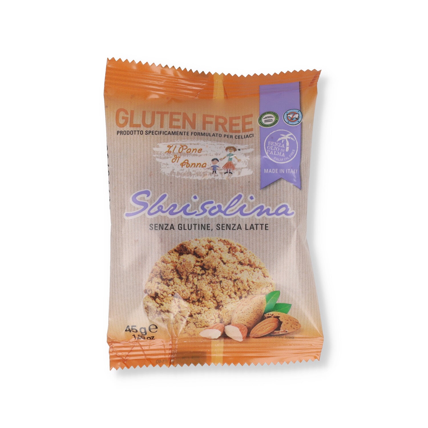 PANE ANNA SBRISOLINA SENZA GLUTINE E LATTE 45G