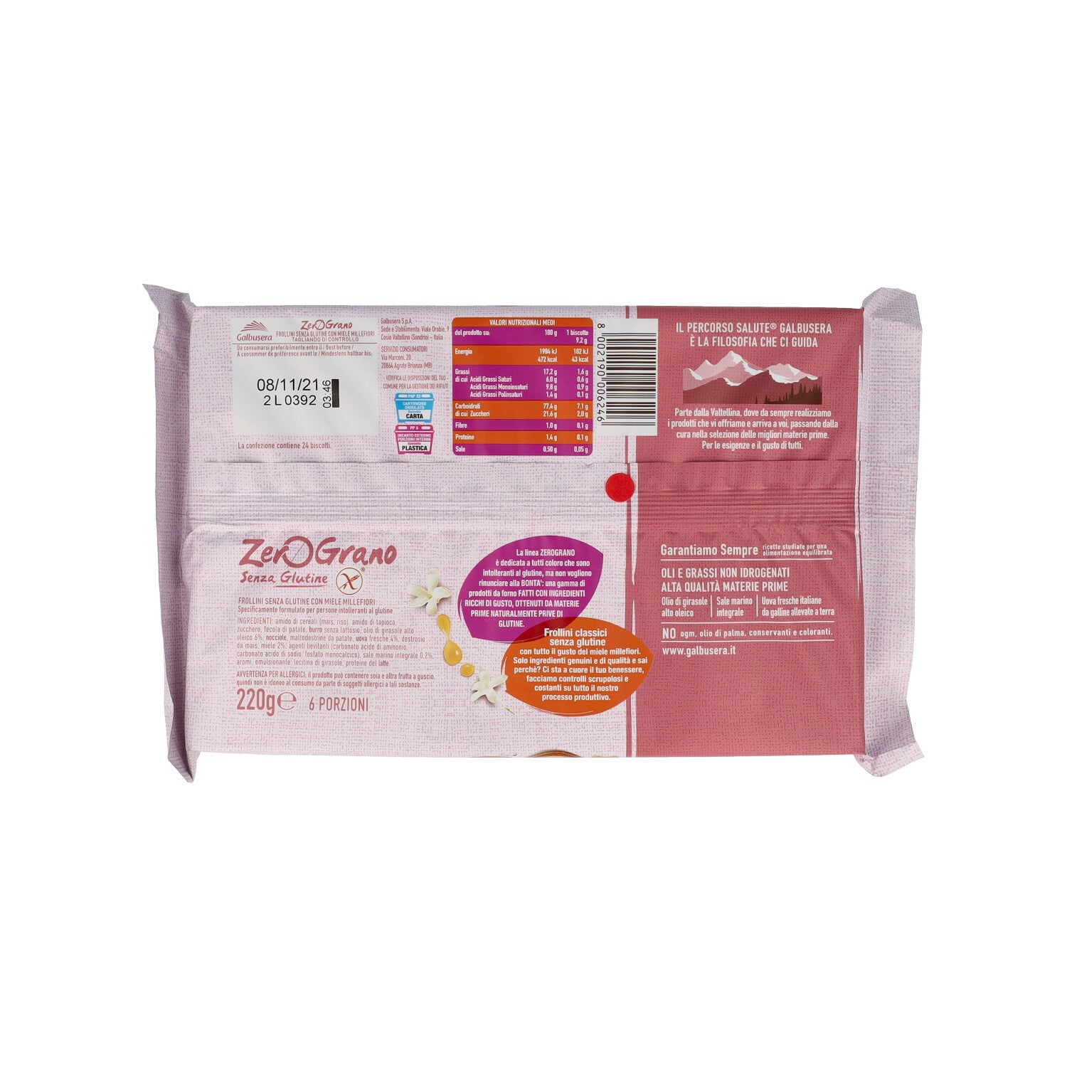 GALBUSERA ZEROGRANO FROLLINO MIELE 220G