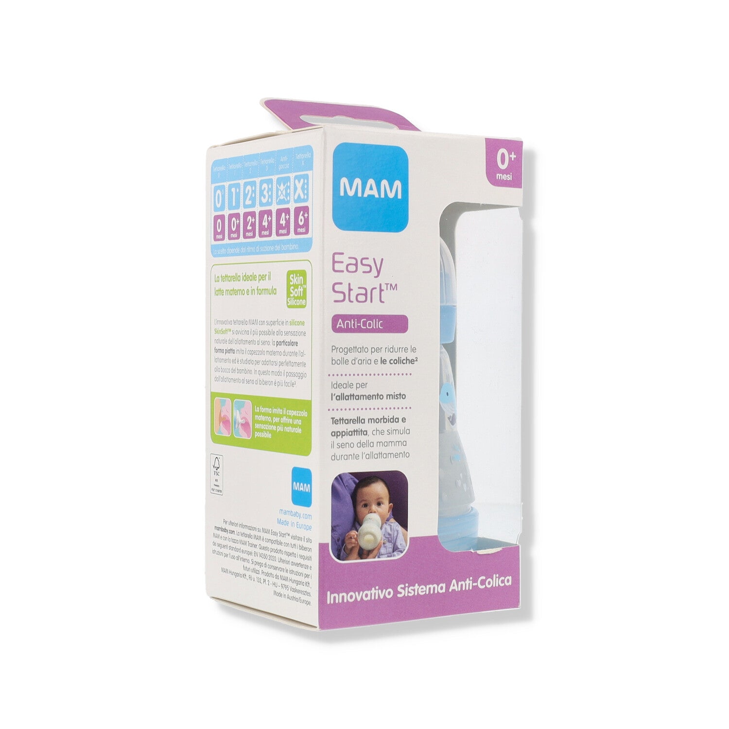 MAM EASY START BIBERON MASCHIO - 0+  260ML