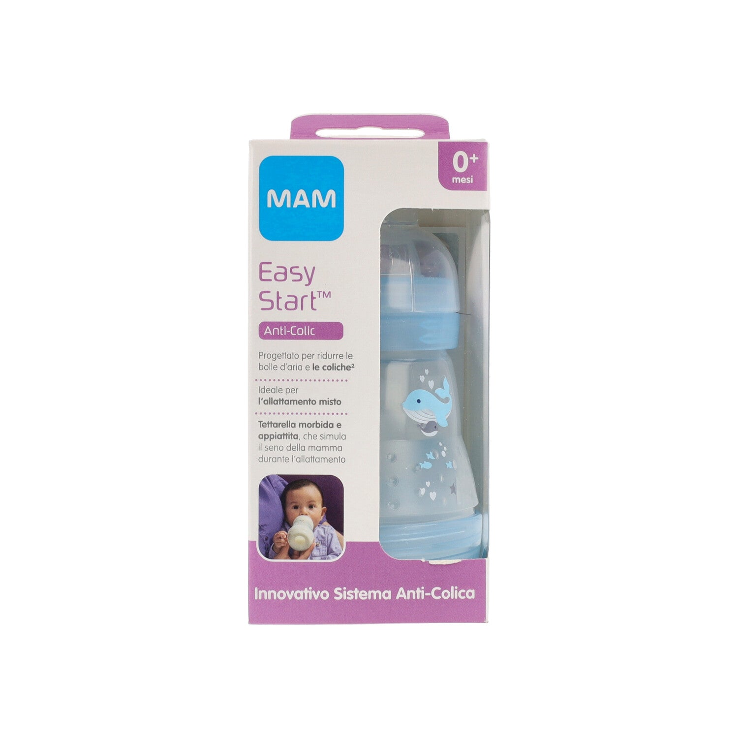 MAM EASY START BIBERON MASCHIO - 0+  260ML