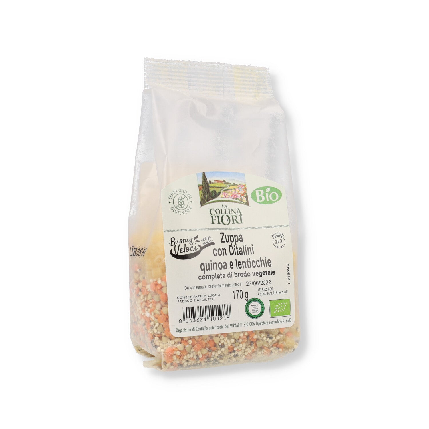 ZUPPA DITALINI QUINOA LENTICCHIE 170G