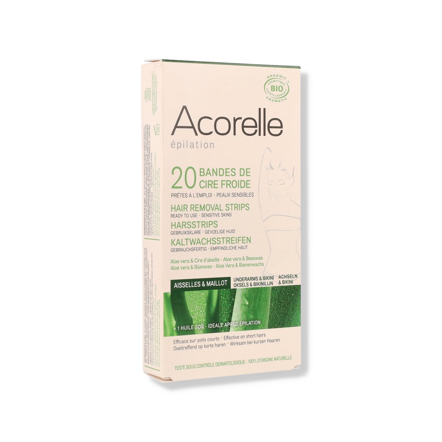 ACORELLE STRISCE CERA FREDDO BIKINI 20 STRISCE