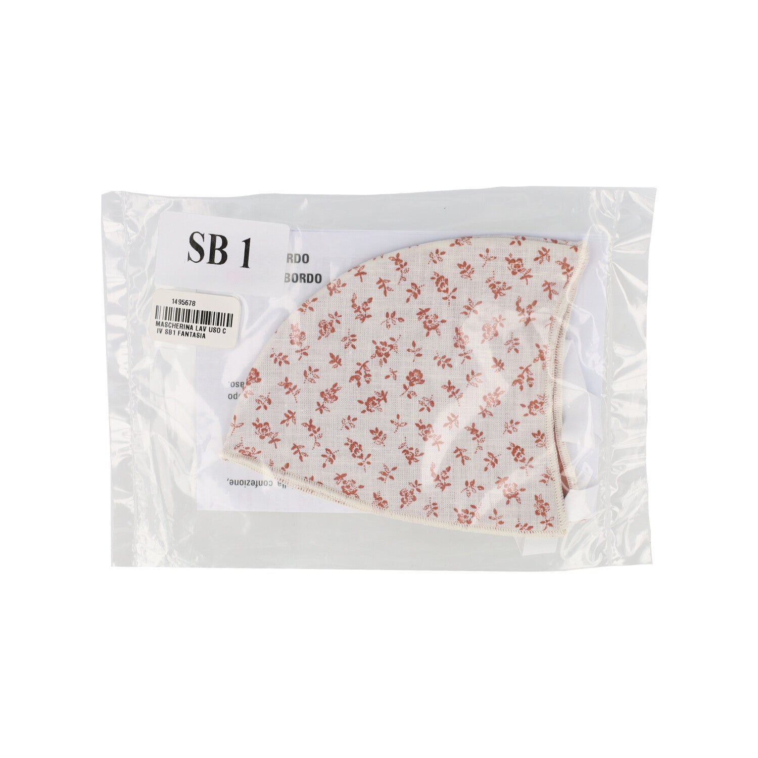 MASCHERINA LAVABILE USO CIVILE SB1 FANTASIA FIORELLINI ROSSI