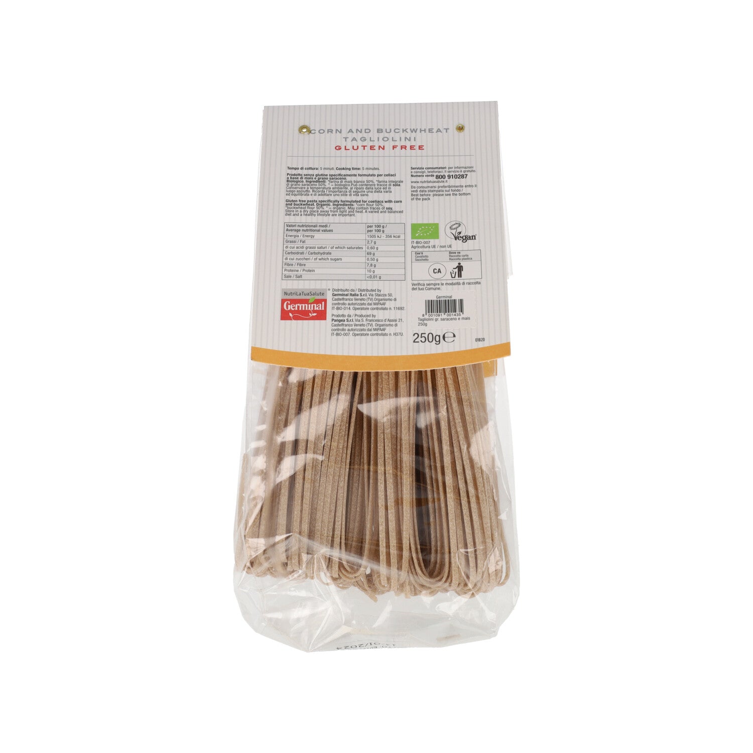 GERMINAL TAGLIOLINI GRANO SARACENO MAIS 250G