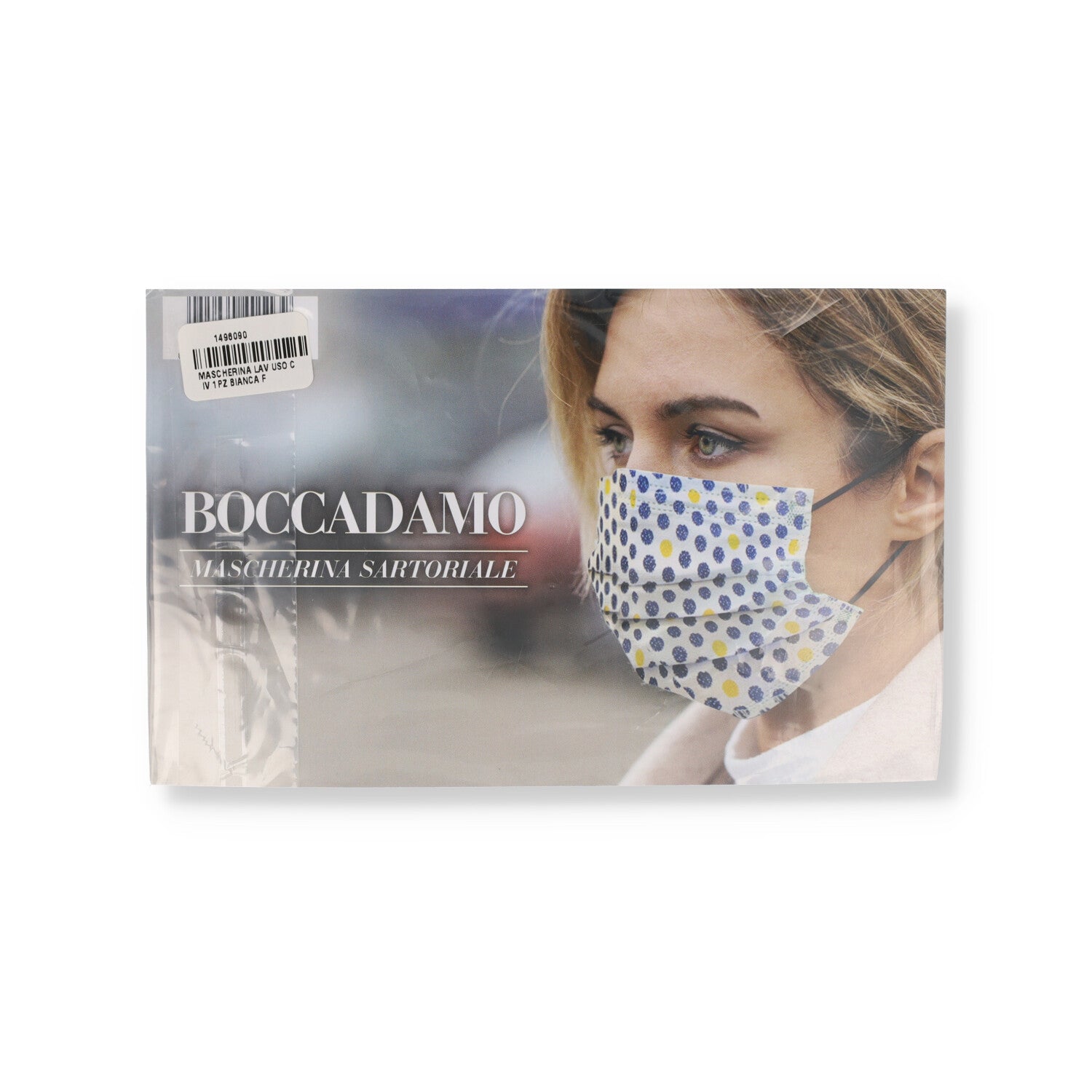 MASCHERINA LAV USO CIV 1PZ BIANCA FIORI VERDI/ROSSI/GIALLI BOCCADAMO
