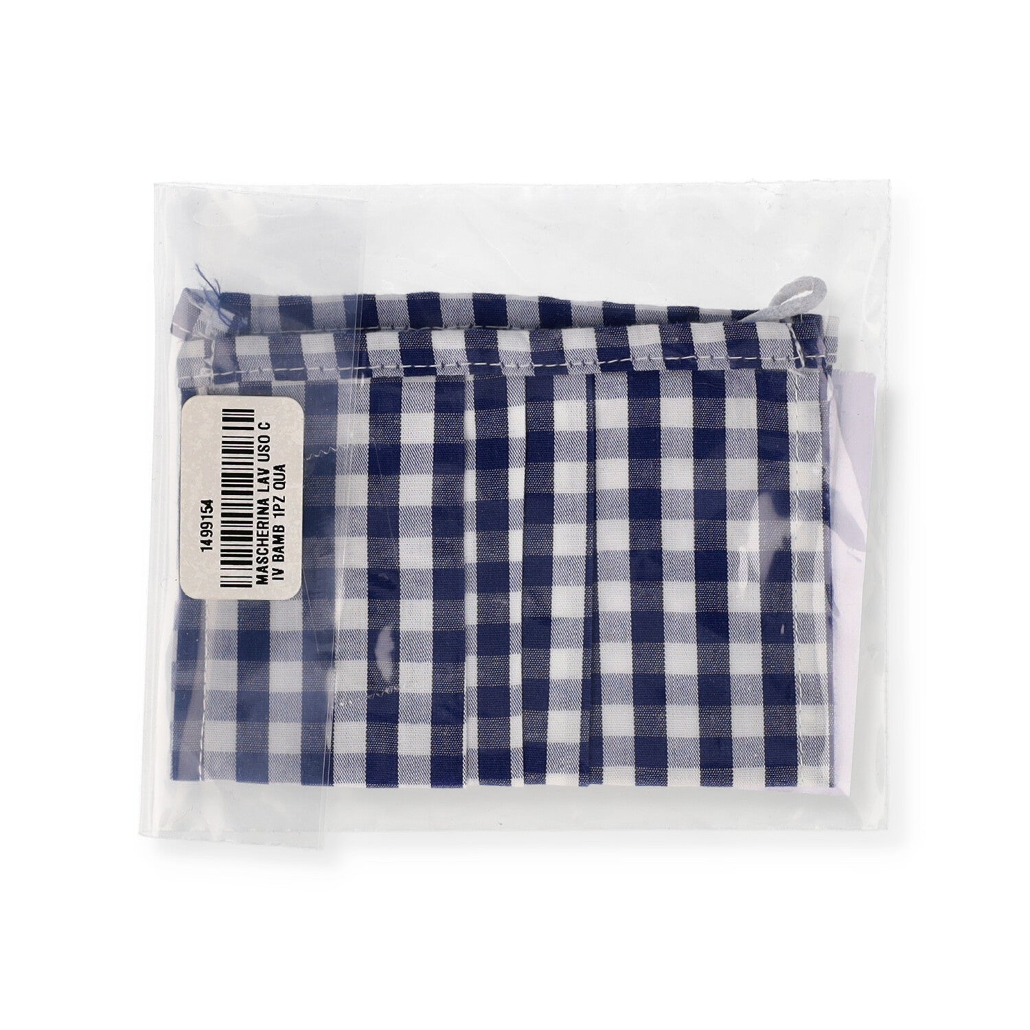 MASCHERINA LAV USO CIV BAMB 1PZ QUADRE BIANCHI/BLU LUCY'S LINE