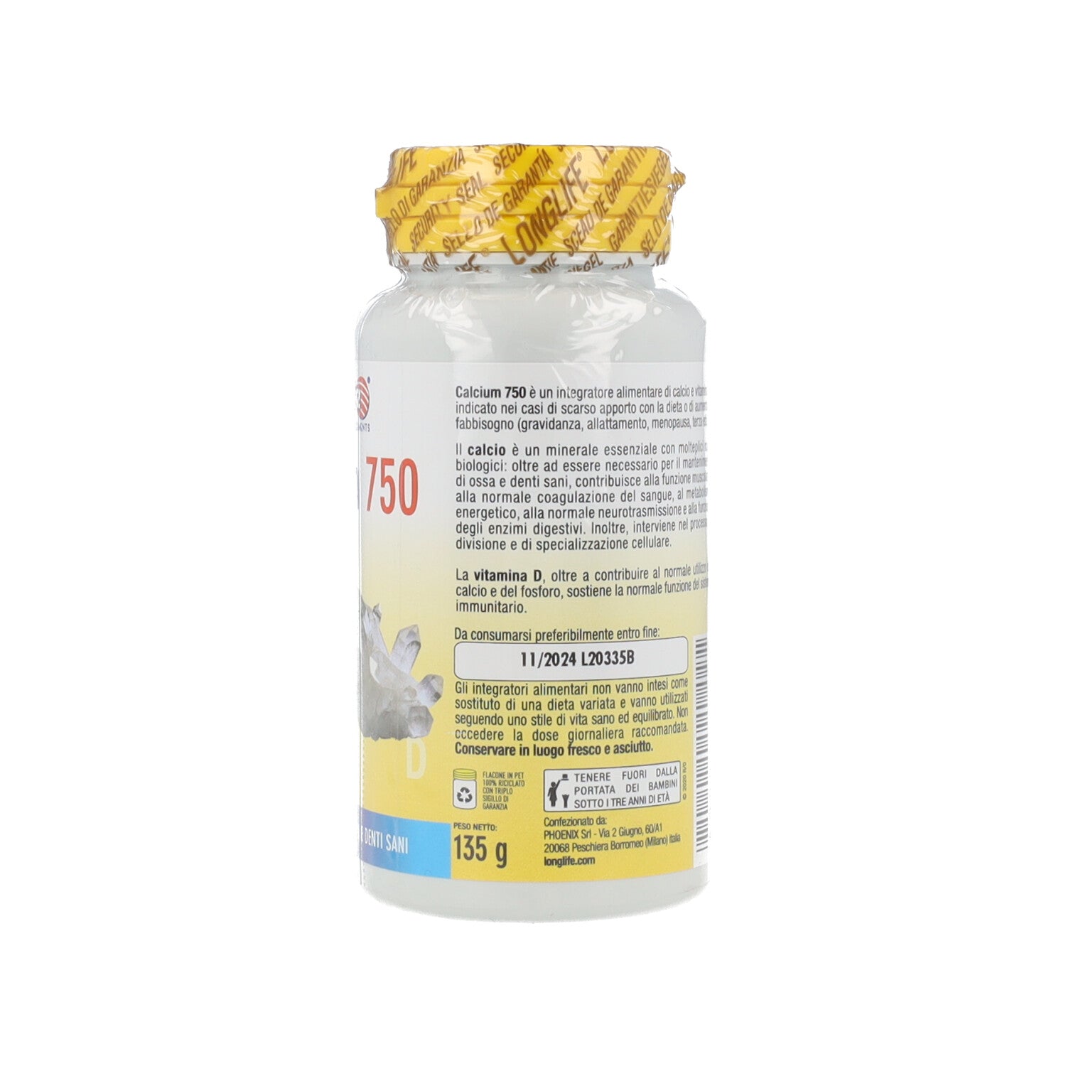 LONGLIFE CALCIUM - 750MG 60 TAV