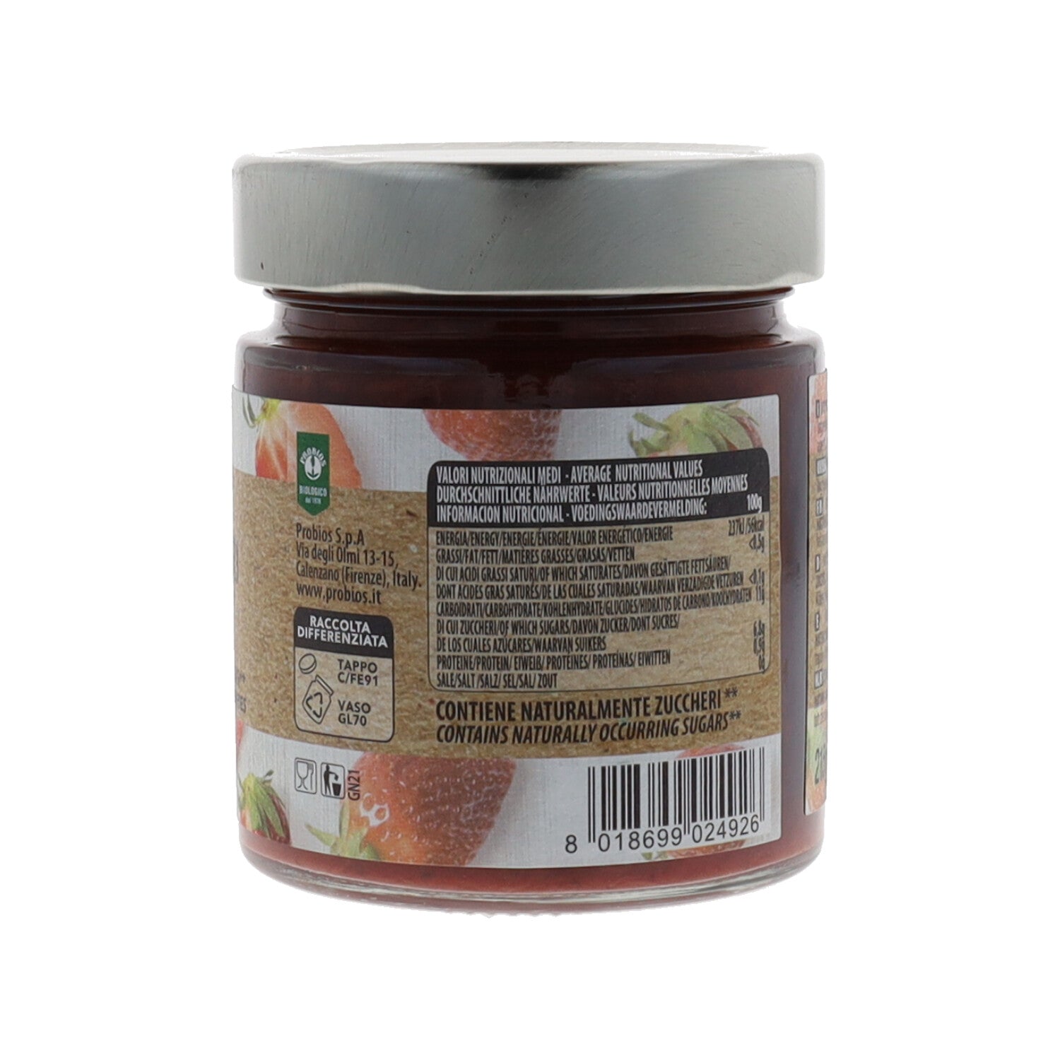 COMPOSTA 100% FRAGOLA SENZA ZUCCHERI AGGIUNTI 215G