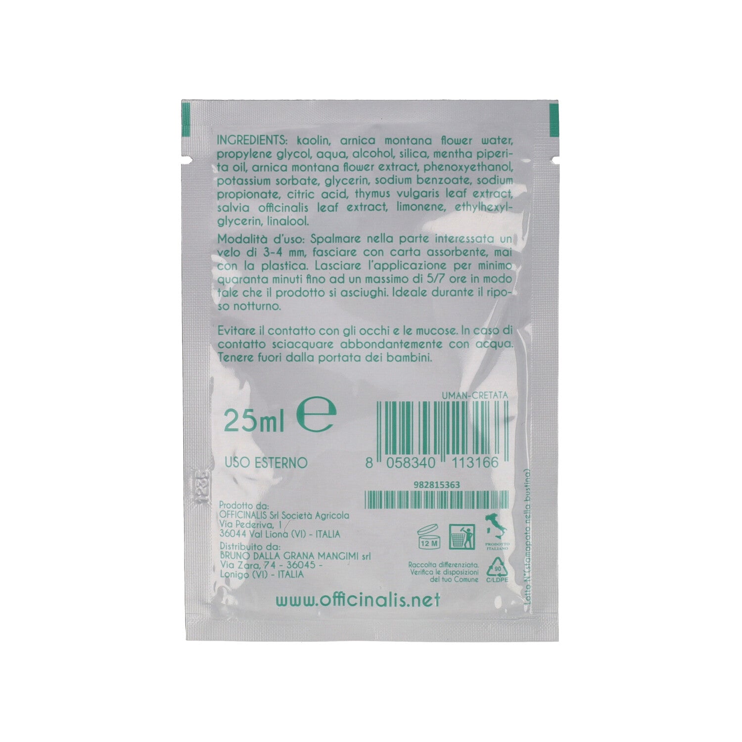 CRETATA ARGILLA ARNICA MENTA 1 BUSTINA