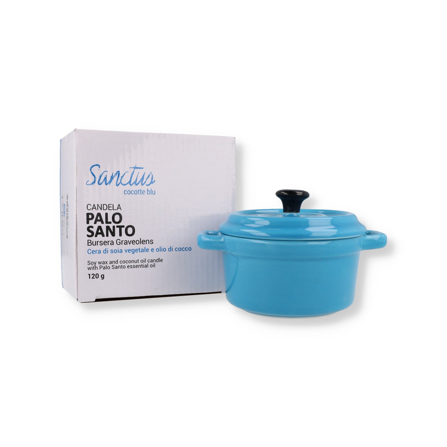 SANCTUS CANDELA PALO SANTO BLU 10X8CM