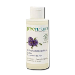 GREENATURAL DOCCIA/SHAMPOO DELICATO LINO&RISO 100ML