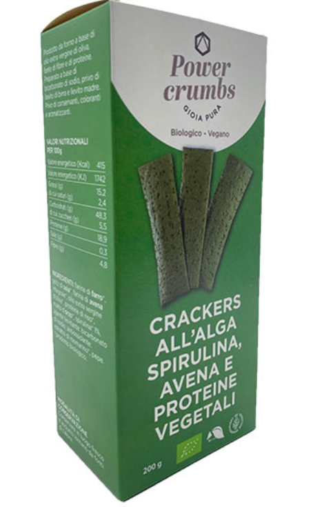 CRACKERS ALGA SPIRULINA/AVENA/PROT VEG BIO - 200 GR