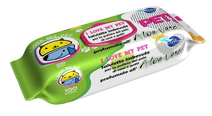 A+CURE PET SALVIETTE ALOE VERA 100 PEZZI
