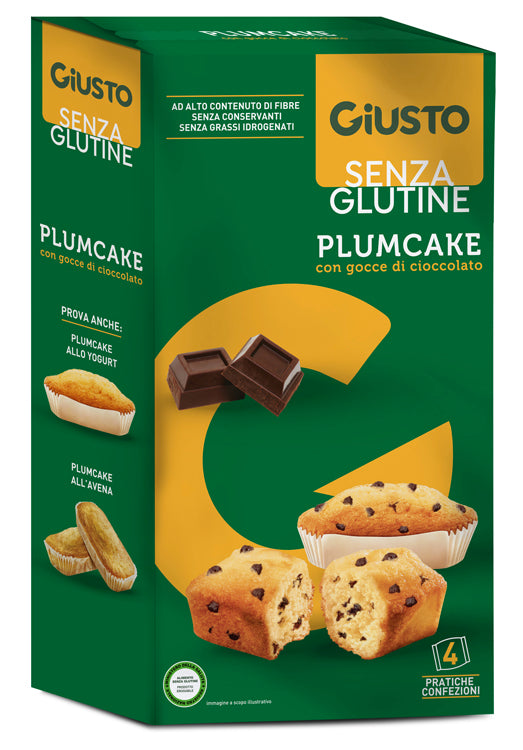 GIUSTO PLUMCAKE CON GOCCE DI CIOCCOLATO SENZA GLUTINE 4X40G