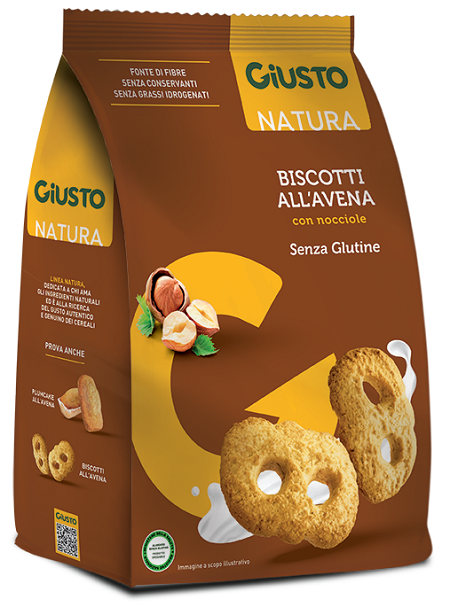 GIUSTO BISCOTTI AVENA CON NOCCIOLE 250G