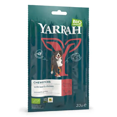 YARRAH CHEWSTICKS MANZO & POLLO ALGA E SPIRULINA 3 BASTONCINI X 11G