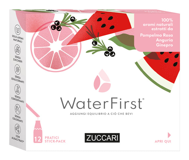 WATERFIRST POMPELMO ANGURIA E GINEPRO 12STICK PACK X 1,5G