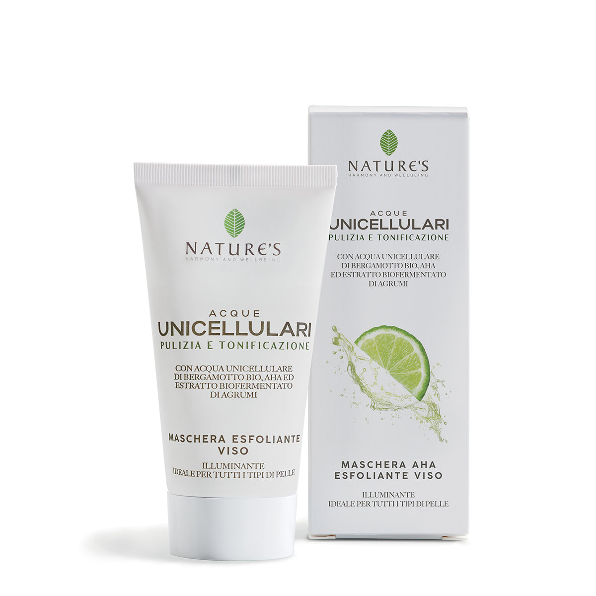 NATURE'S ACQUE UNICELLARI FACE MASK AHA EXFOLIATING - PULIZIA E TONIFICAZIONE 50ML