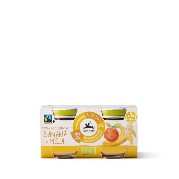 ALCE NERO BABY FOOD OMOGENEIZZATO BANANA&MELA 2x80G