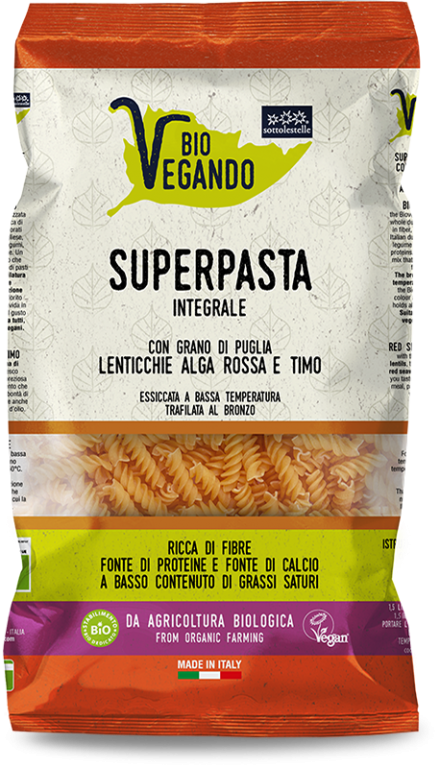 SUPERPASTA FUSILLI INTEGR LENTICCHIE ALGA ROSSA E TIMO  500G
