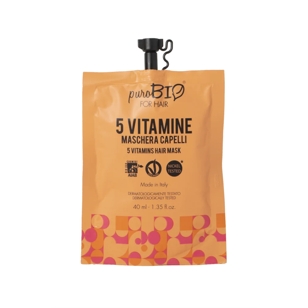 PUROBIO FOR HAIR MASCHERA 5 VITAMINE: NUTRIENTE E RIVITALIZZANTE 40ML