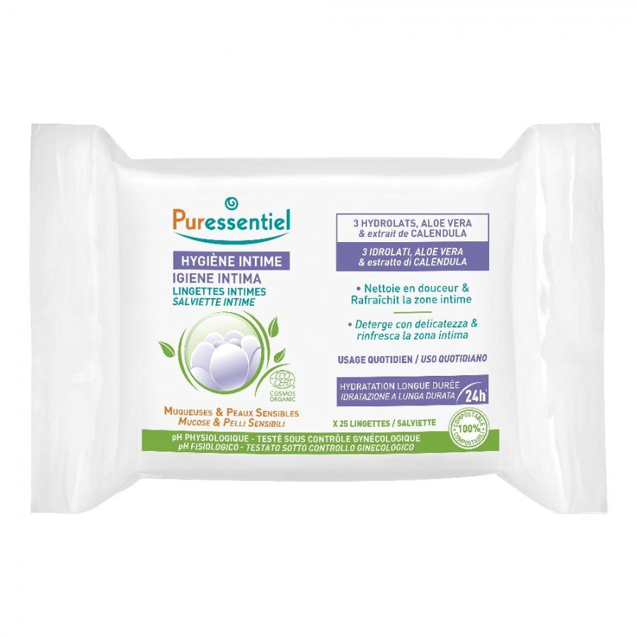 PURESSENTIEL SALVIETTINE INTIME 25 PEZZI