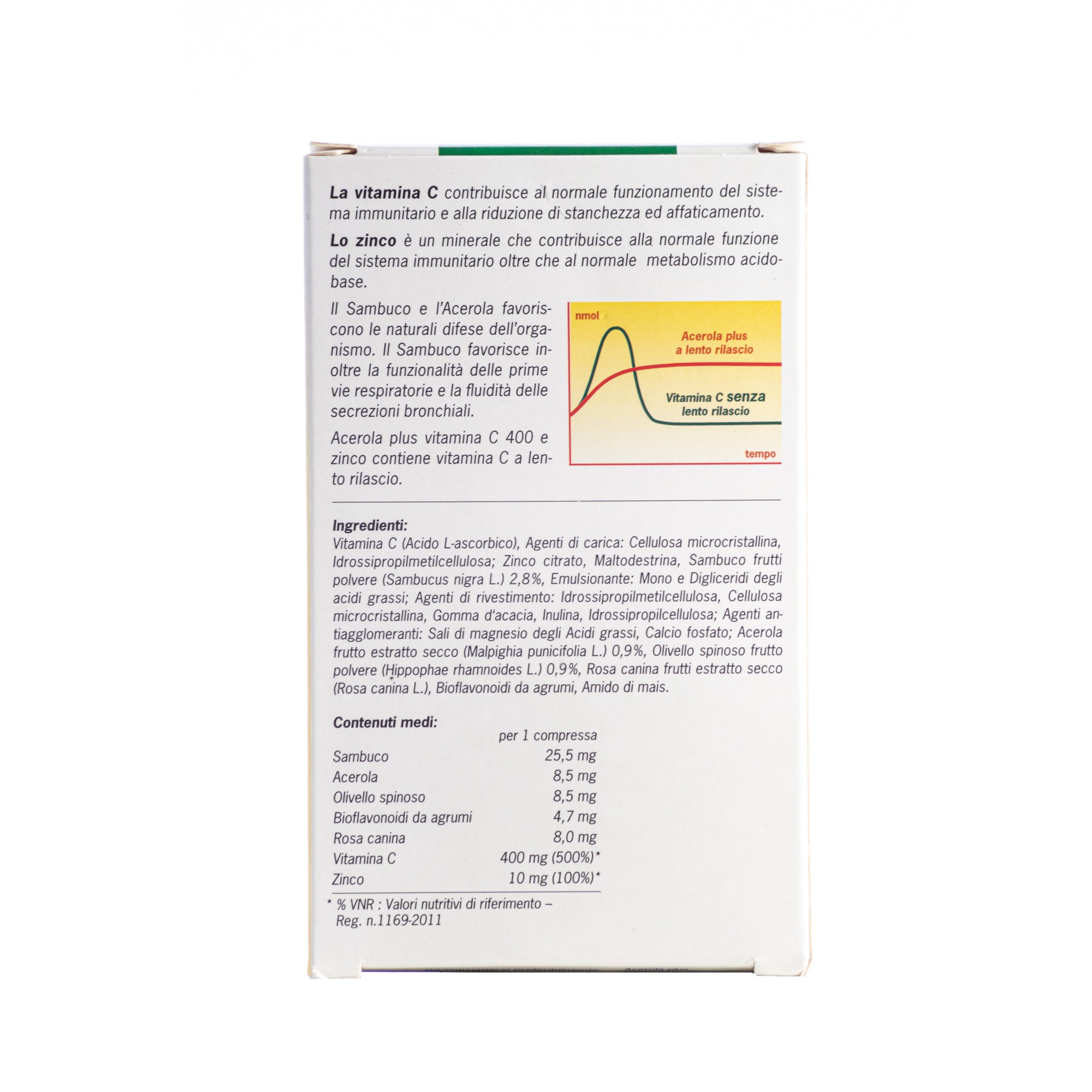 ACEROLA PLUS 400 VITAMINA C CON ZINCO LENTO RILASCIO