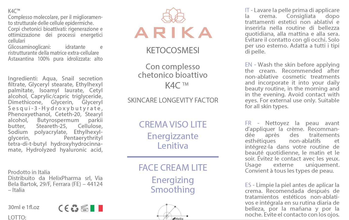 CREMA VISO ARIKA LITE 30ML