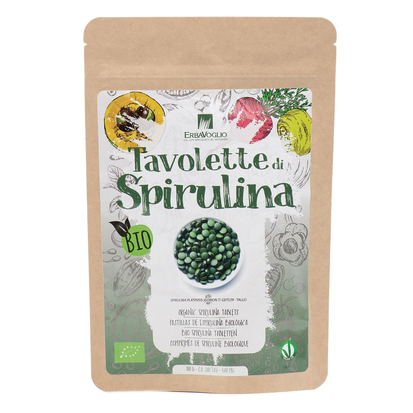 TAVOLETTE DI SPIRULINA BIO 100GR