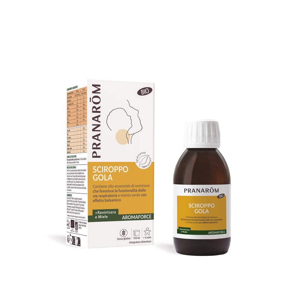 PRANAROM AROMAFORCE BIO SCIROPPO GOLA MIELE 150 ML