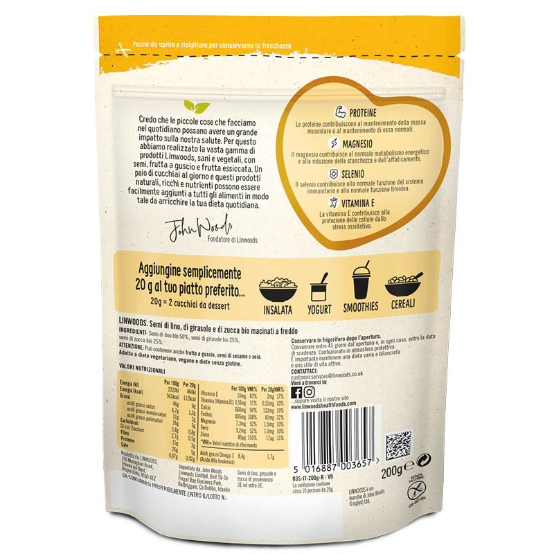 SEMI LINO GIRASOLE ZUCCA MACINATI 200G