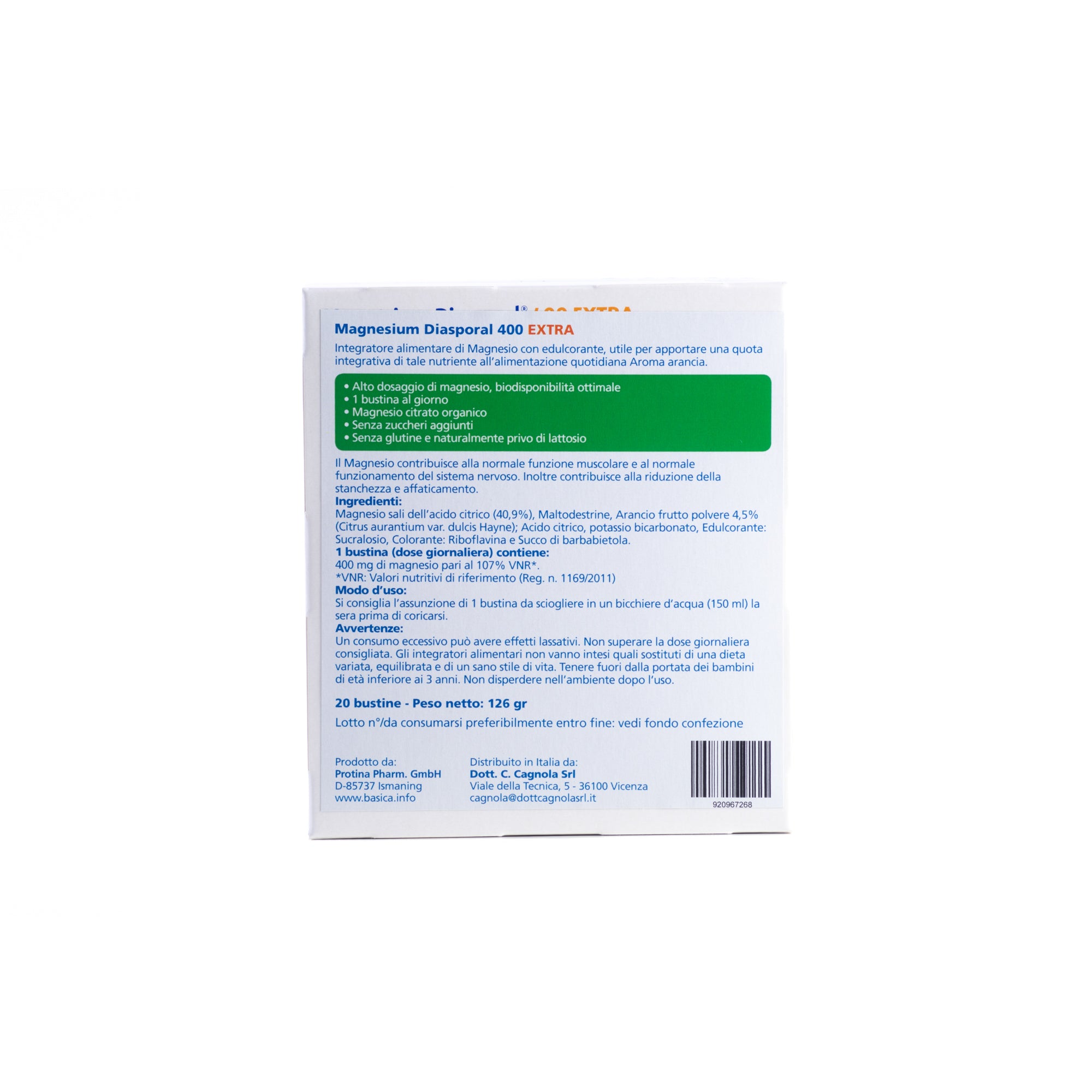 MAGNESIUM DIASPORAL 400 EXTRA 20 bustine