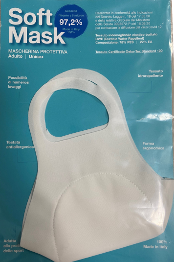 MASCHERINA SOFT MASK LAVABILE USO CIVILE BIANCA