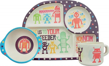 SET PRANZO BAMBOO ROBOT 3 PEZZI