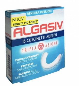ALGASIV ADESIVI CUSCINETTI PER PROTESI INFERIORI 15 PEZZI