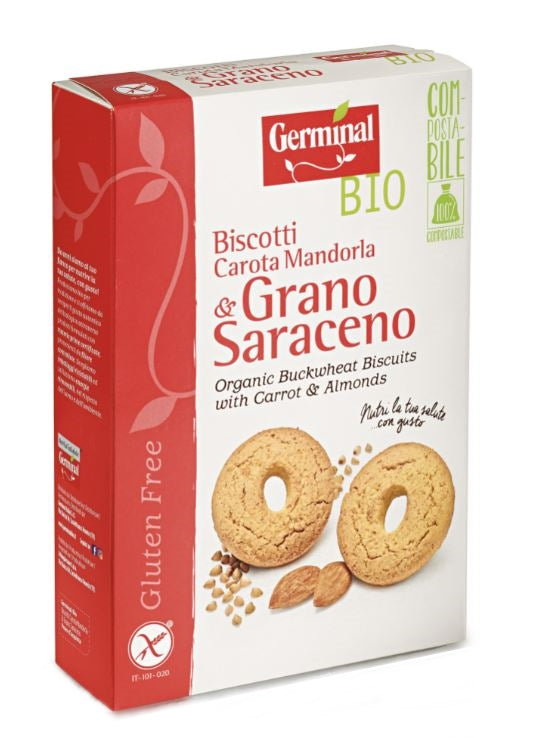 GERMINAL BISCOTTI GRANO SARACENO CAROTA MANDORLE 250G