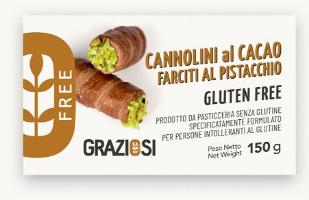 CANNOLI CACAO FARCITI AL PISTACCHIO 150G LABORATORIO GRAZIOSI