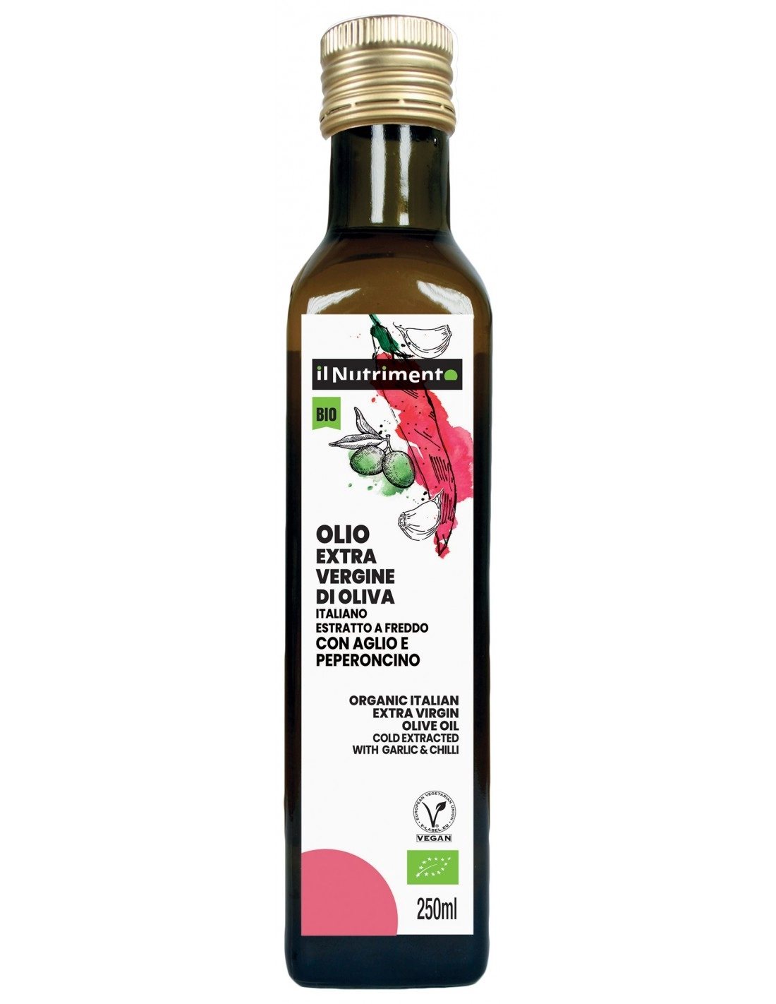 OLIO EXTRA VERGINE D'OLIVA AGLIO PEPERONCINO 250ML