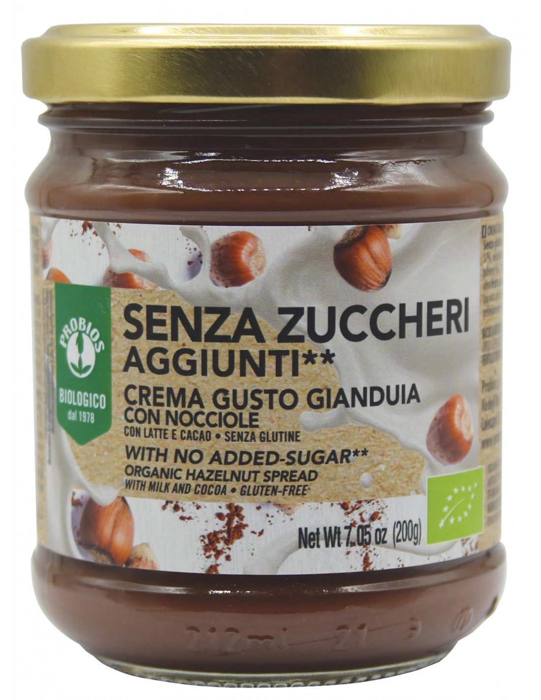 CREMA GIANDUIA NOCCIOLA SENZA ZUCCHERI AGGIUNTI 200G