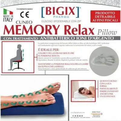CUSCINO A CUNEO MEMORY RELAX BLU