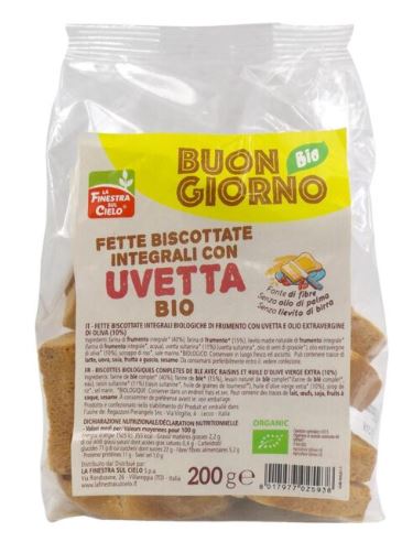FETTE BISCOTTATE INTEGRALI UVETTA 200G