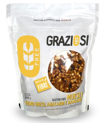 MUESLI ANACARDI/BANANE/FIENO GRECO 250G LABORATORIO GRAZIOSI