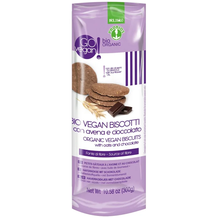 VEGAN BISCOTTI CON AVENA E CIOCCOLATO 300G