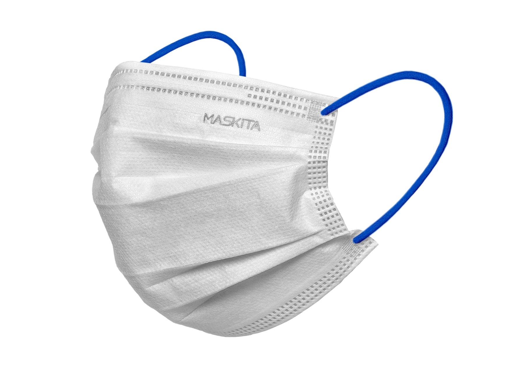 MASCHERINA 3 VELI 10 PEZZI BIANCA ELASTICI BLU ROYAL MASKITA - DM