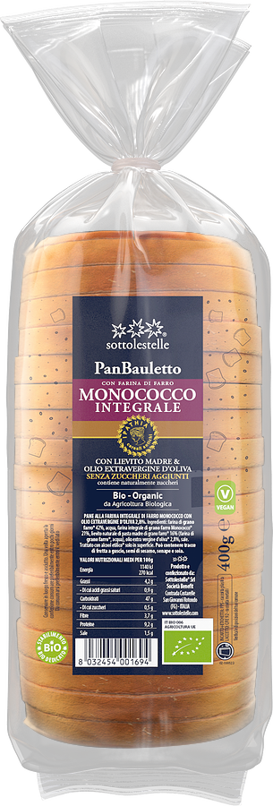 PANE BAULETTO FARRO MONOCOCCO INTEGRALE 400G