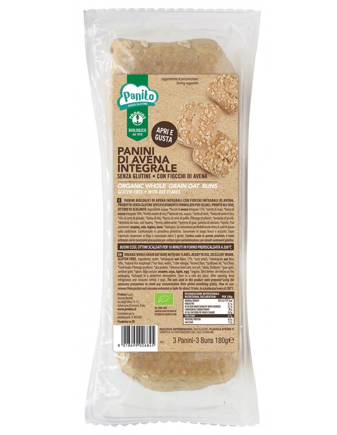 PANINI AVENA 180G