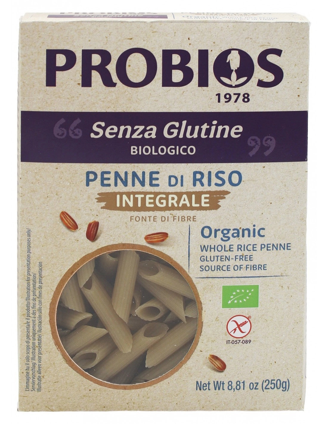 PENNE DI RISO INTEGRALE 250G